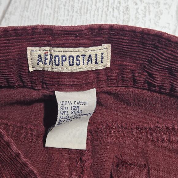 Vintage Aeropostale Corduroy Flare Button Fly Jeans Womens Burgundy Gorpcore Hip - Picture 5 of 9